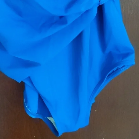 Roxanne Blue Cinch Waist Middle One Piece Swimsuit Size 10/ 34D - Picture 5 of 12